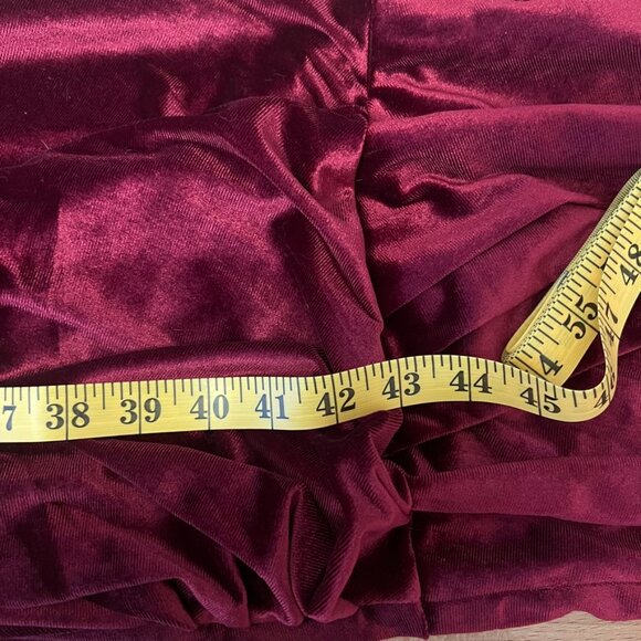 Burgundy Velvet Maxi Dress (S) - Picture 10 of 11